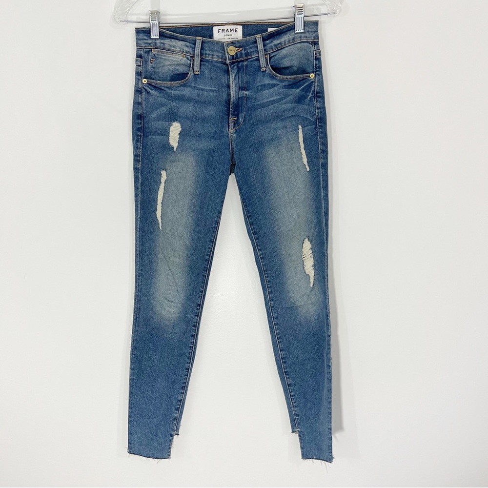Frame Le High Skinny Crop in Bennett Park Cascade Hem Size 25